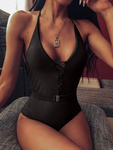 Load image into Gallery viewer, V Neck One Piece Swimsuit