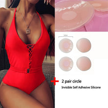Load image into Gallery viewer, V Neck One Piece Swimsuit