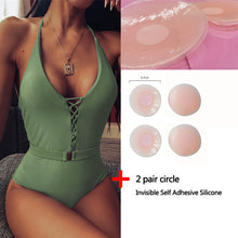 Load image into Gallery viewer, V Neck One Piece Swimsuit
