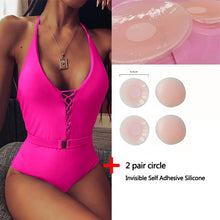 Load image into Gallery viewer, V Neck One Piece Swimsuit