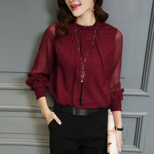 Load image into Gallery viewer, Long Sleeve Chiffon Blouse

