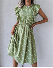Load image into Gallery viewer, Vintage Ruffles Heart Dot Print Dress
