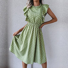 Load image into Gallery viewer, Vintage Ruffles Heart Dot Print Dress
