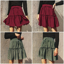 Load image into Gallery viewer, Lace Up A-line Cotton Skirt
