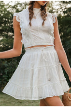 Load image into Gallery viewer, Lace Up A-line Cotton Skirt
