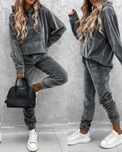 Load image into Gallery viewer, 2 Pieces Suede Tracksuit
