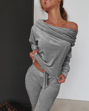 Load image into Gallery viewer, 2 Pieces Suede Tracksuit
