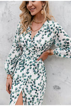 Load image into Gallery viewer, Green Leaf Print Dress
